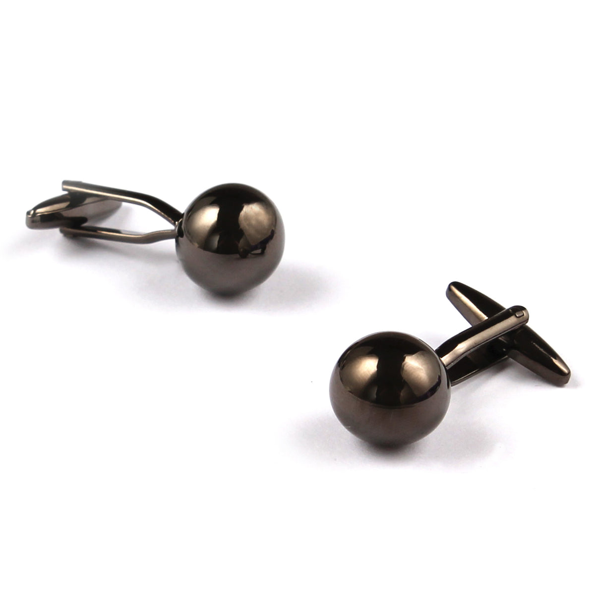 Ball Cufflinks | Gun Metal Sphere Cufflink | Button Shirt Cuff Links