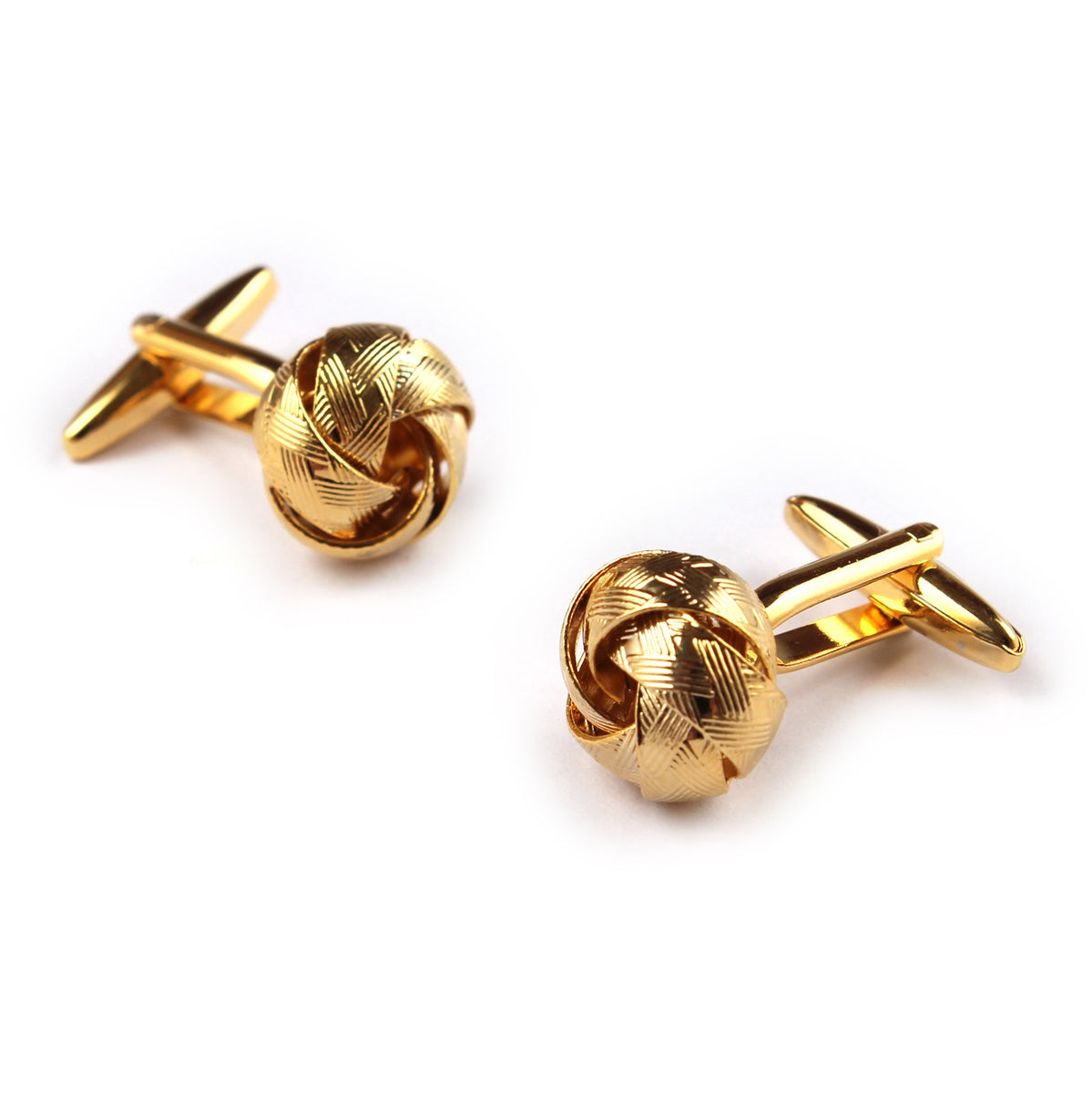 Gold Golf Ball Cufflinks, Dimpled Sphere Cufflink