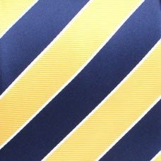 Yellow and Navy Blue Striped Tie Detail Fabric