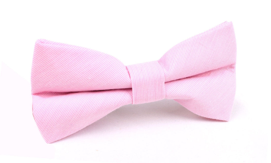 Light Pink Cotton Pinstripes Bow Tie 