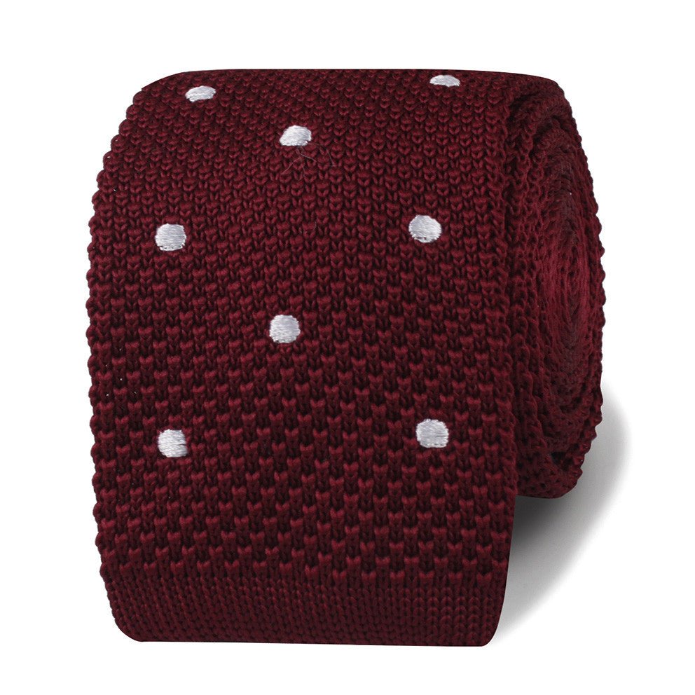 Pesci Mahogany Polkadot Knitted Tie