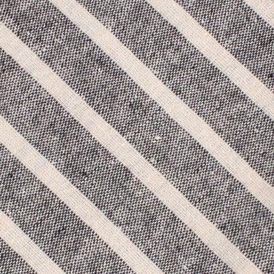 Adana Black Chalk Stripe Linen Fabric Necktie