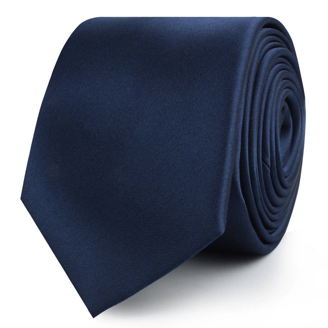 Admiral Navy Blue Satin Skinny Ties