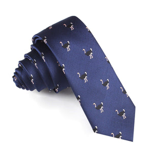 African Ostrich Skinny Tie