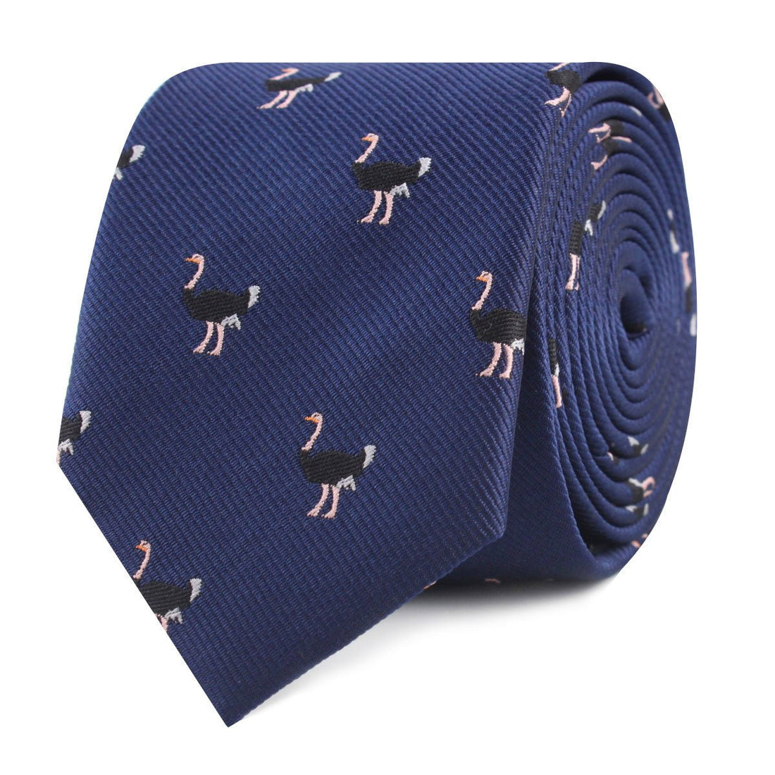 African Ostrich Slim Tie