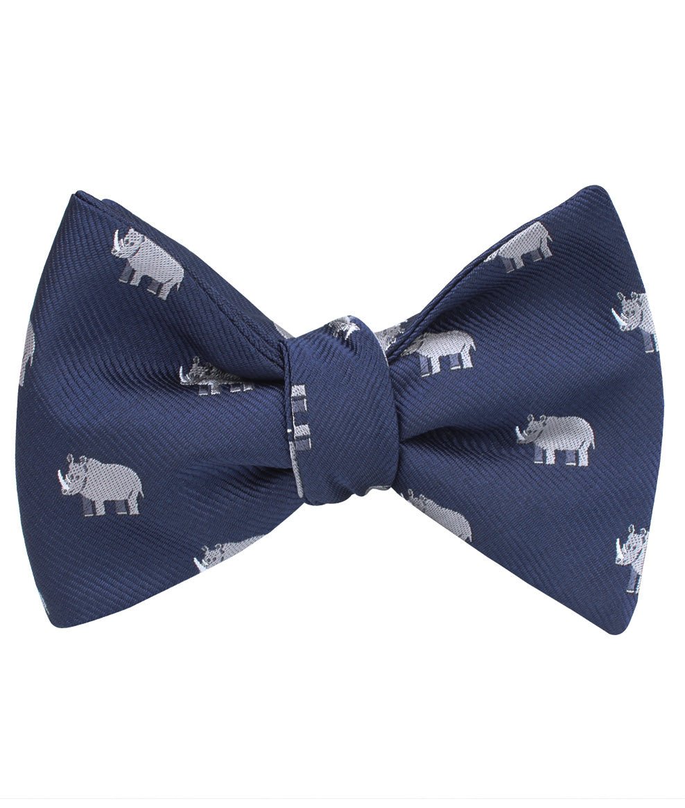 African Rhino Self Tie Bow Tie