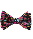 Amaryllis Black Liberty Floral Self Bow Tie Folded Up