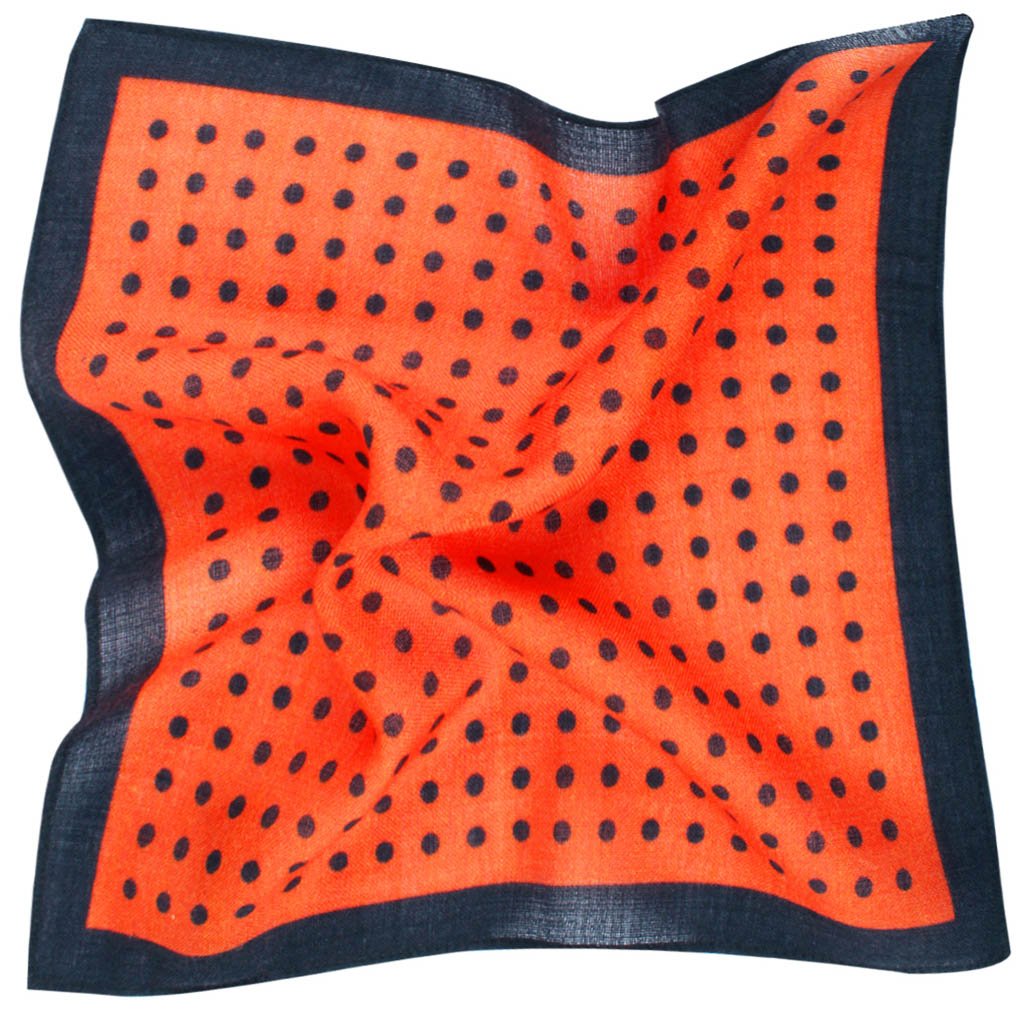 Ambassador Satch Orange Wool Pocket Squares