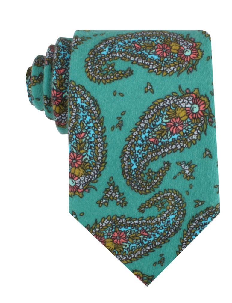 Amer Fort Teal Paisley Necktie