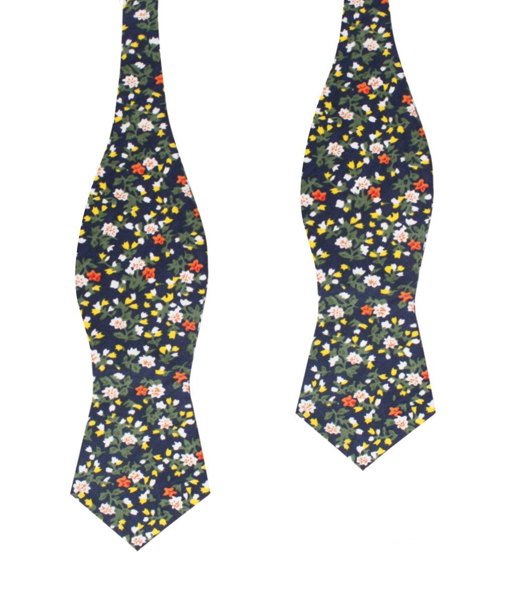 Anemone Floral Diamond Self Bow Tie