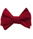 Apple Maroon Linen Self Tied Bow Tie