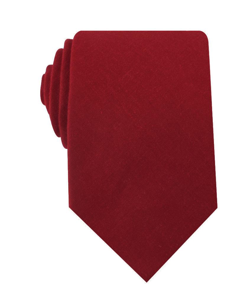 Apple Maroon Linen Necktie