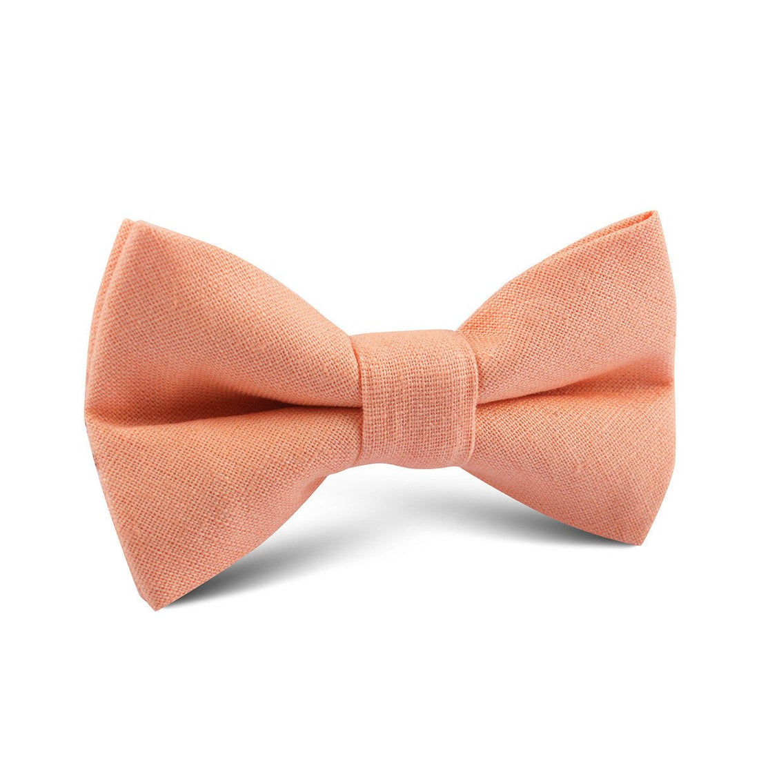 Apricot Peach Slub Linen Kids Bow Tie