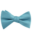 Aqua Blue Malibu Weave Self Tied Bow Tie