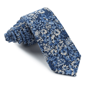 Arctic Azure Floral Skinny Tie