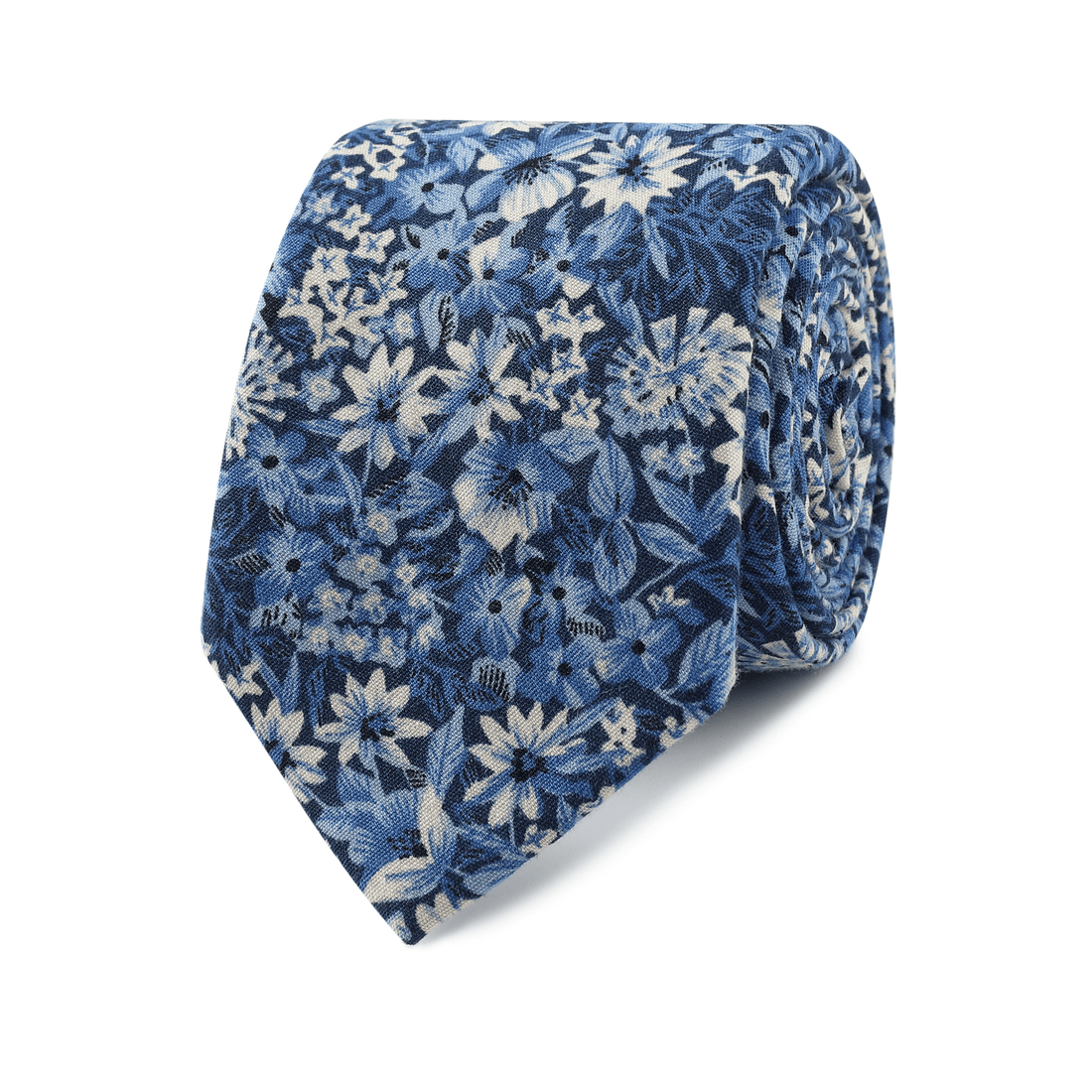 Arctic Azure Floral Skinny Tie