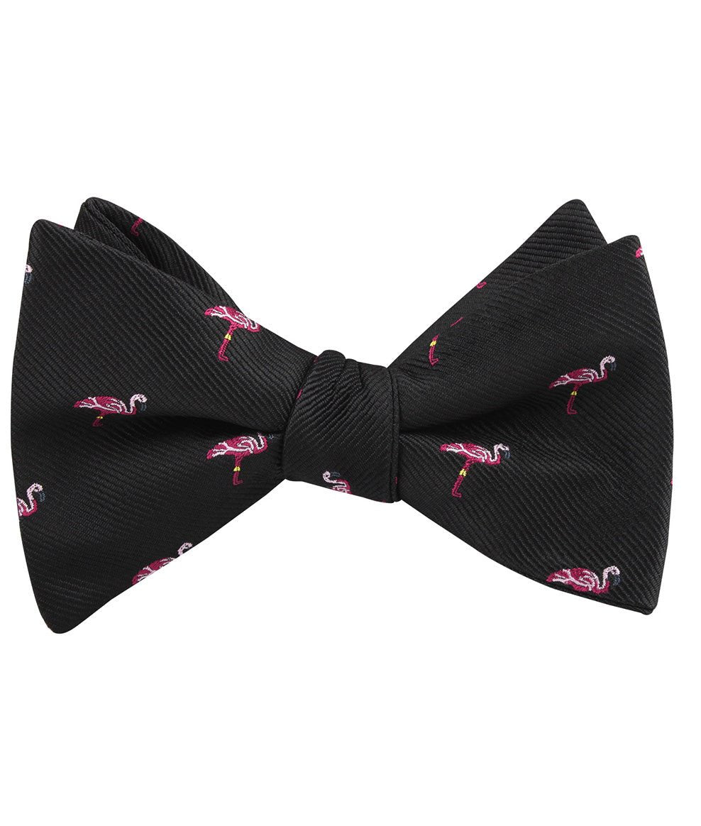 Aruba Island Black Flamingo Self Tied Bow Tie