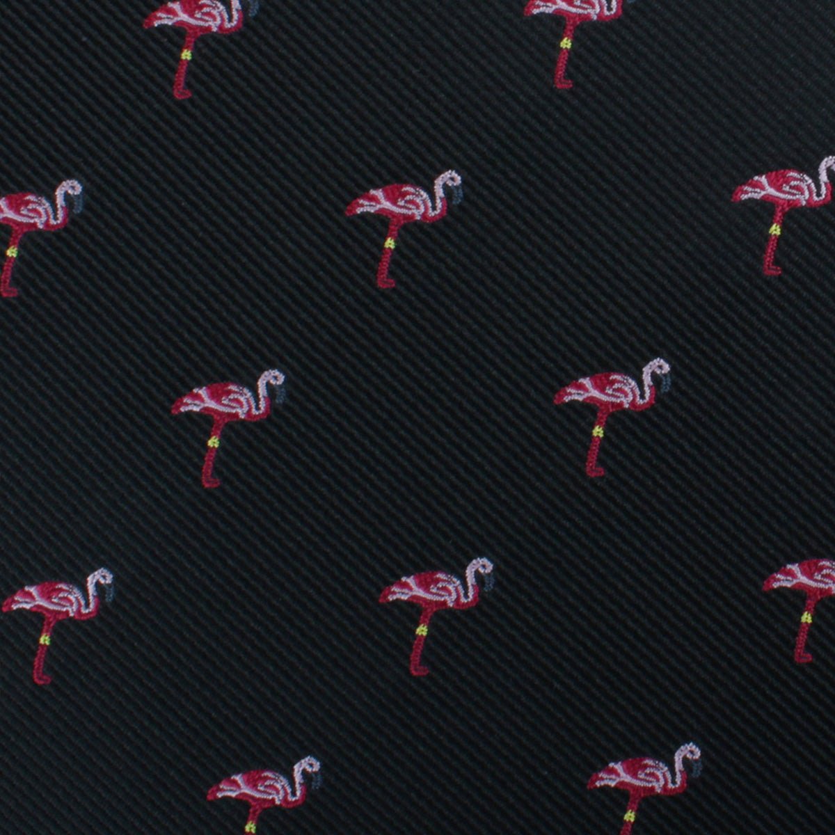 Aruba Island Black Flamingo Necktie Fabric