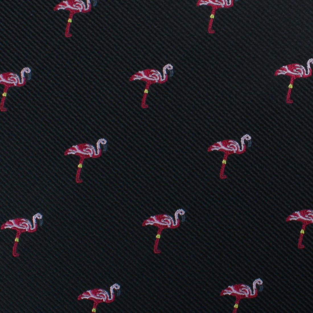 Aruba Island Black Flamingo Pocket Square Fabric