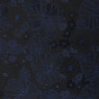 Asagao Midnight Blue-Black Floral Necktie Fabric