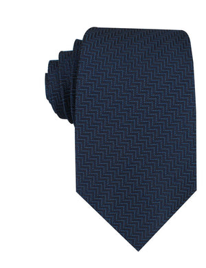 Aztec Blue Herringbone Necktie