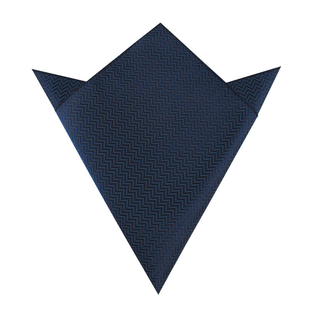 Aztec Blue Herringbone Pocket Square