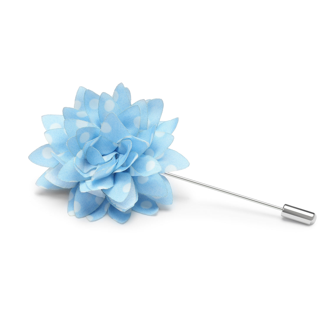 Baby Blue Polka Dot Lapel Flower