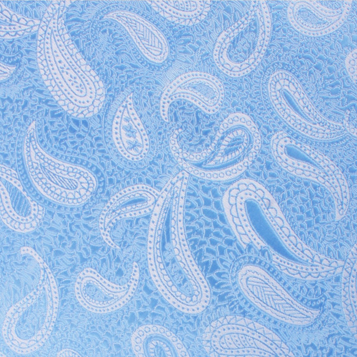 Baby Blue Teardrop Paisley Self Bow Tie Fabric