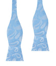 Baby Blue Teardrop Paisley Self Bow Tie