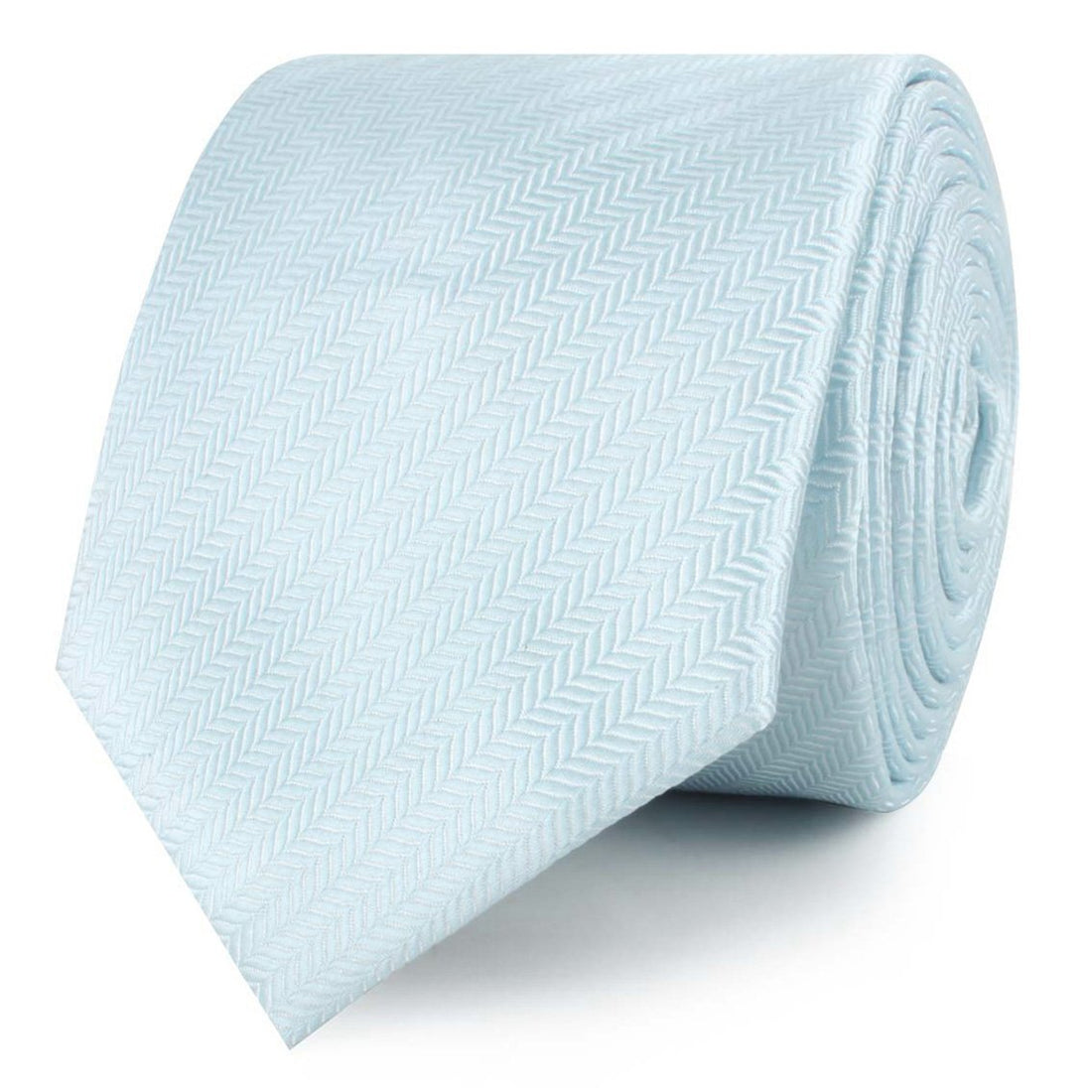 Baby Blue Herringbone Chevron Skinny Ties