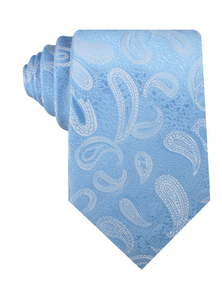 Baby Blue Teardrop Paisley Necktie