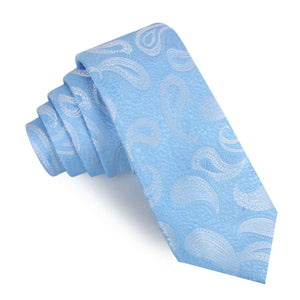 Baby Blue Teardrop Paisley Skinny Tie