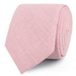 Baby Pink Chevron Linen Skinny Ties