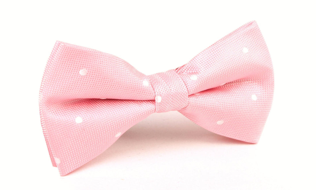 Baby Pink with White Polka Dots Bow Tie