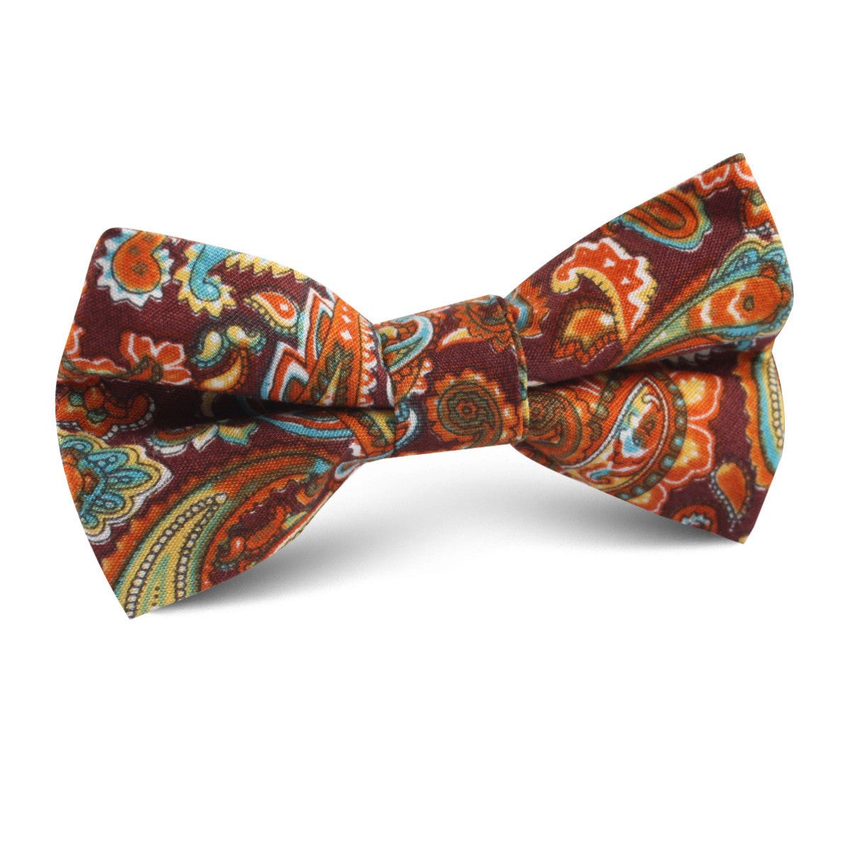 Baku Paisley Orange Kids Bow Tie