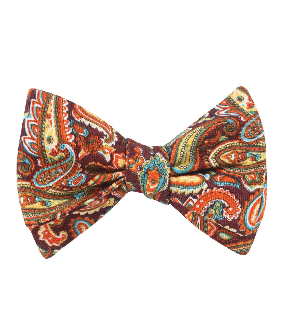 Baku Paisley Orange Self Tied Bowtie