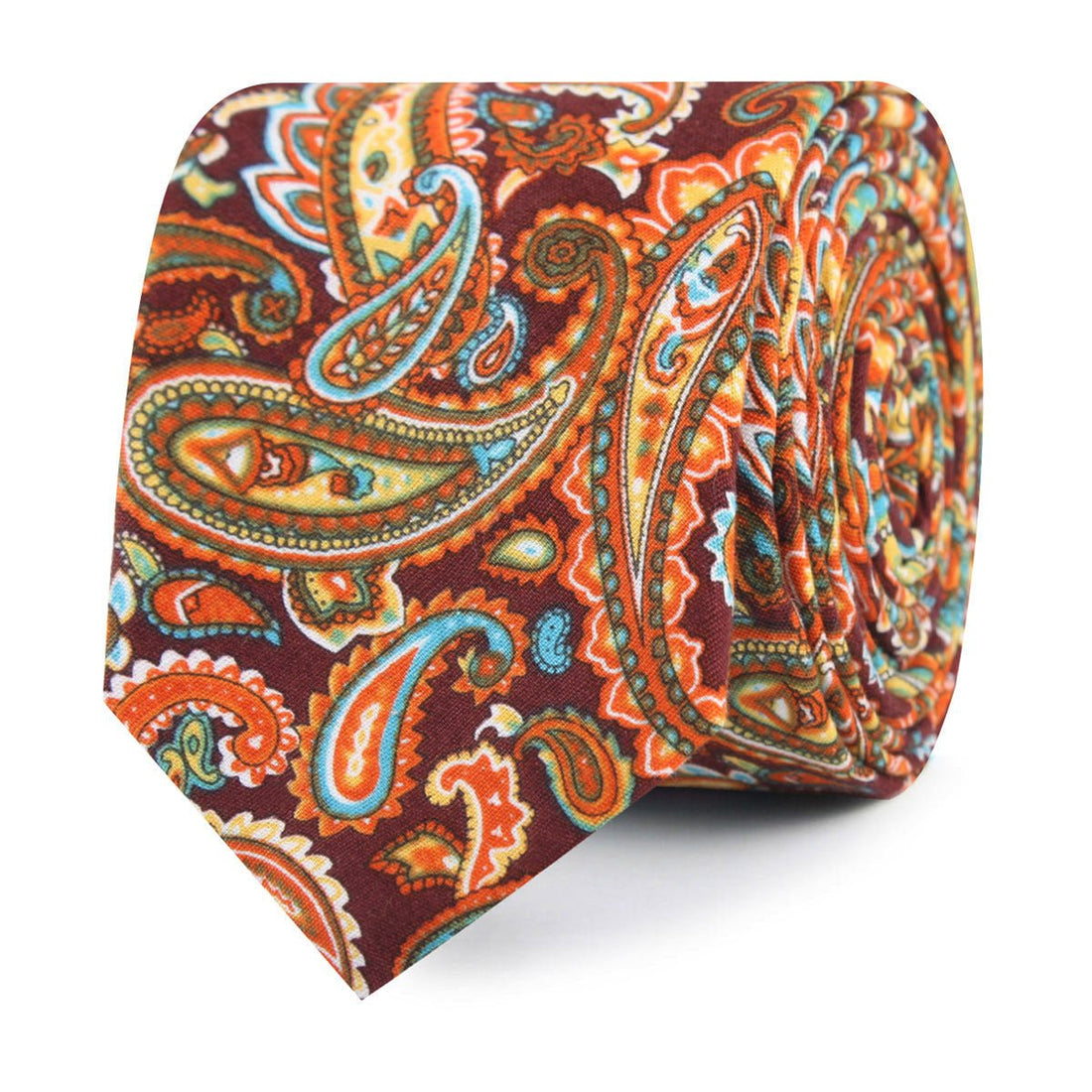 Baku Paisley Orange Slim Tie