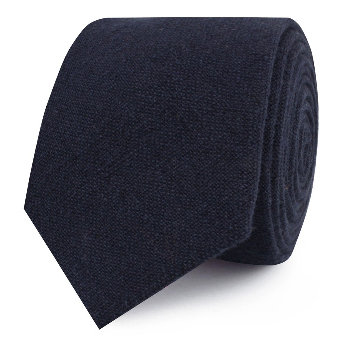 Baltic Sea Midnight Blue Linen Skinny Ties