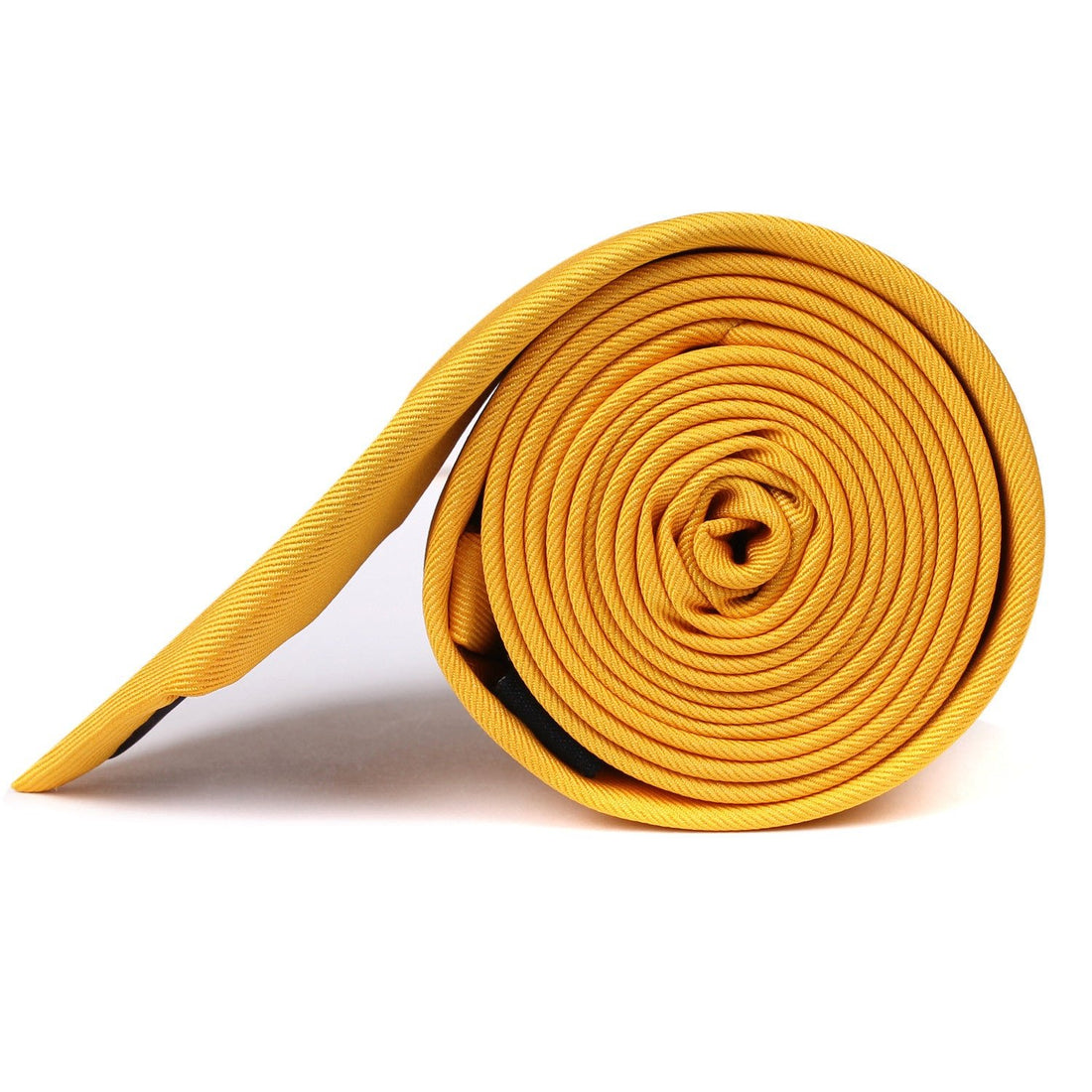 Banana Yellow Skinny Tie  Side Roll