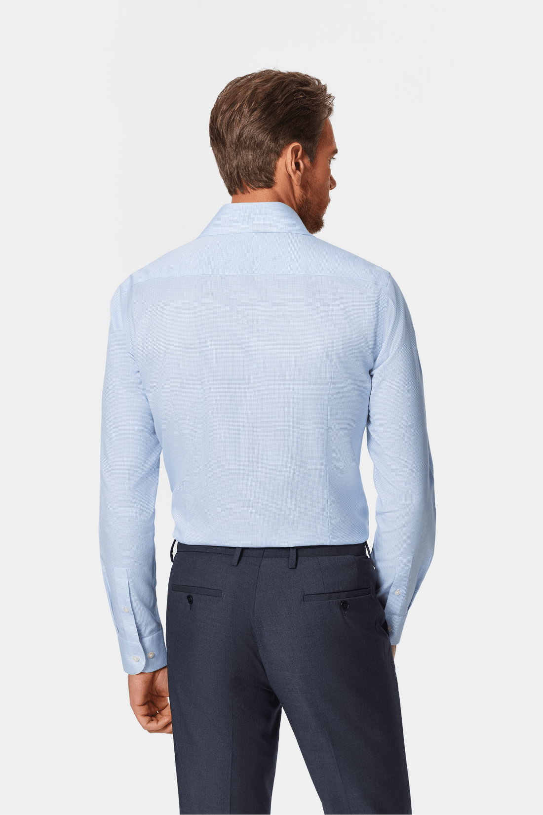 Bateman Blue Weave Dobby Non-Iron Shirt