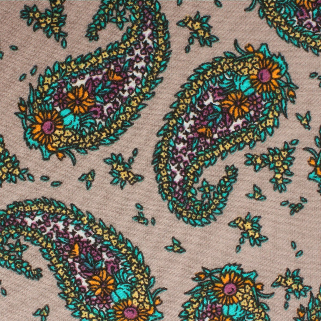 Bay of Kotor Light Brown Paisley Kids Bow Tie Fabric