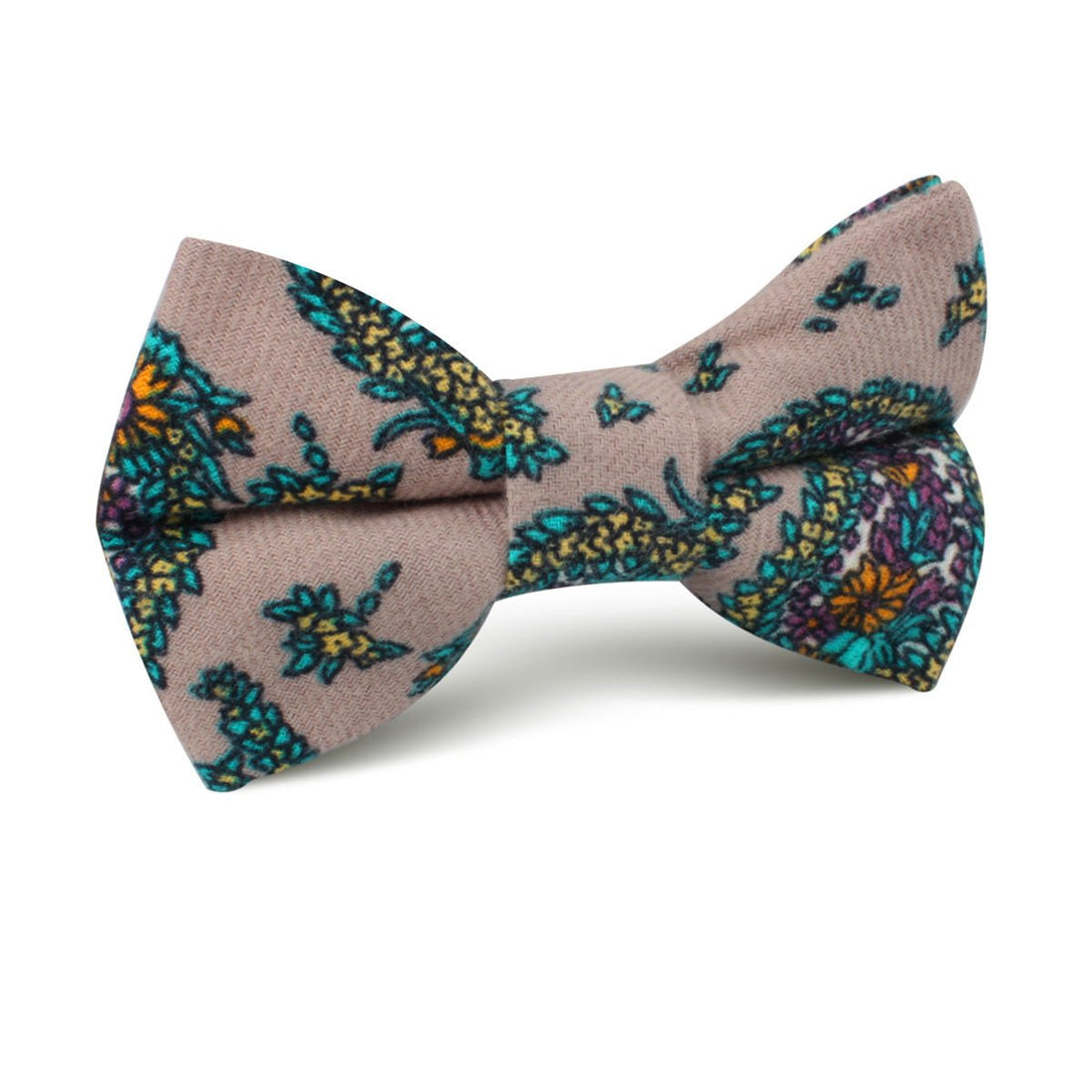 Bay of Kotor Light Brown Paisley Kids Bow Tie