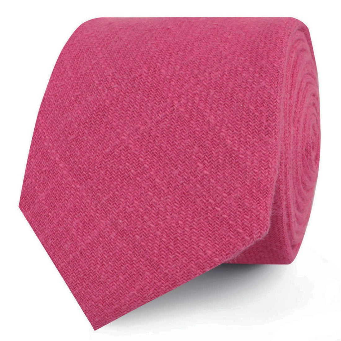 Begonia Hot Pink Linen Skinny Ties