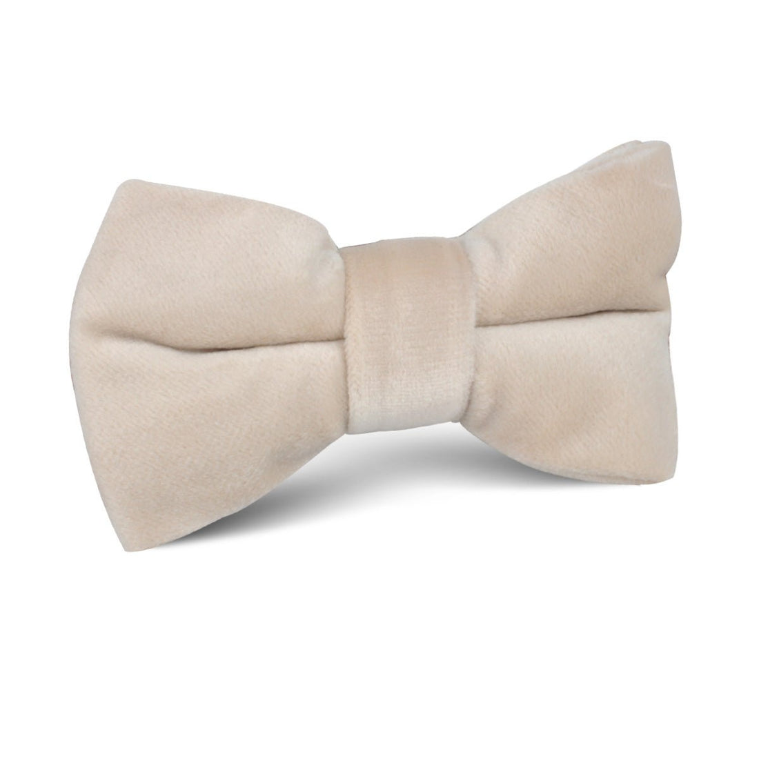 Beige Velvet Kids Bow Tie