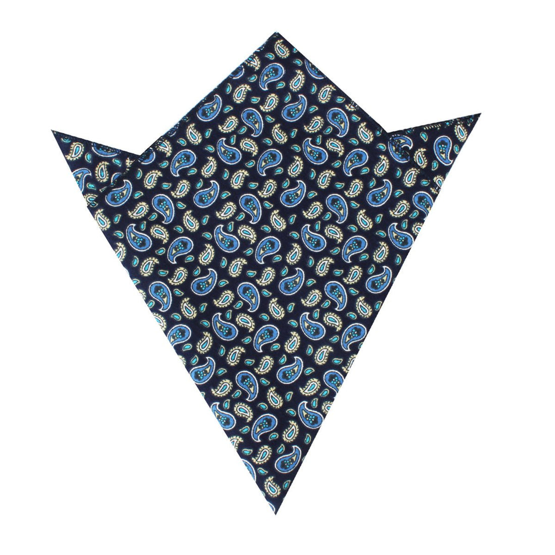 Beirut Blue Paisley Pocket Square