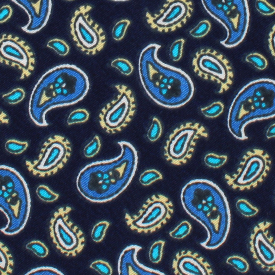 Beirut Blue Paisley Skinny Tie Fabric