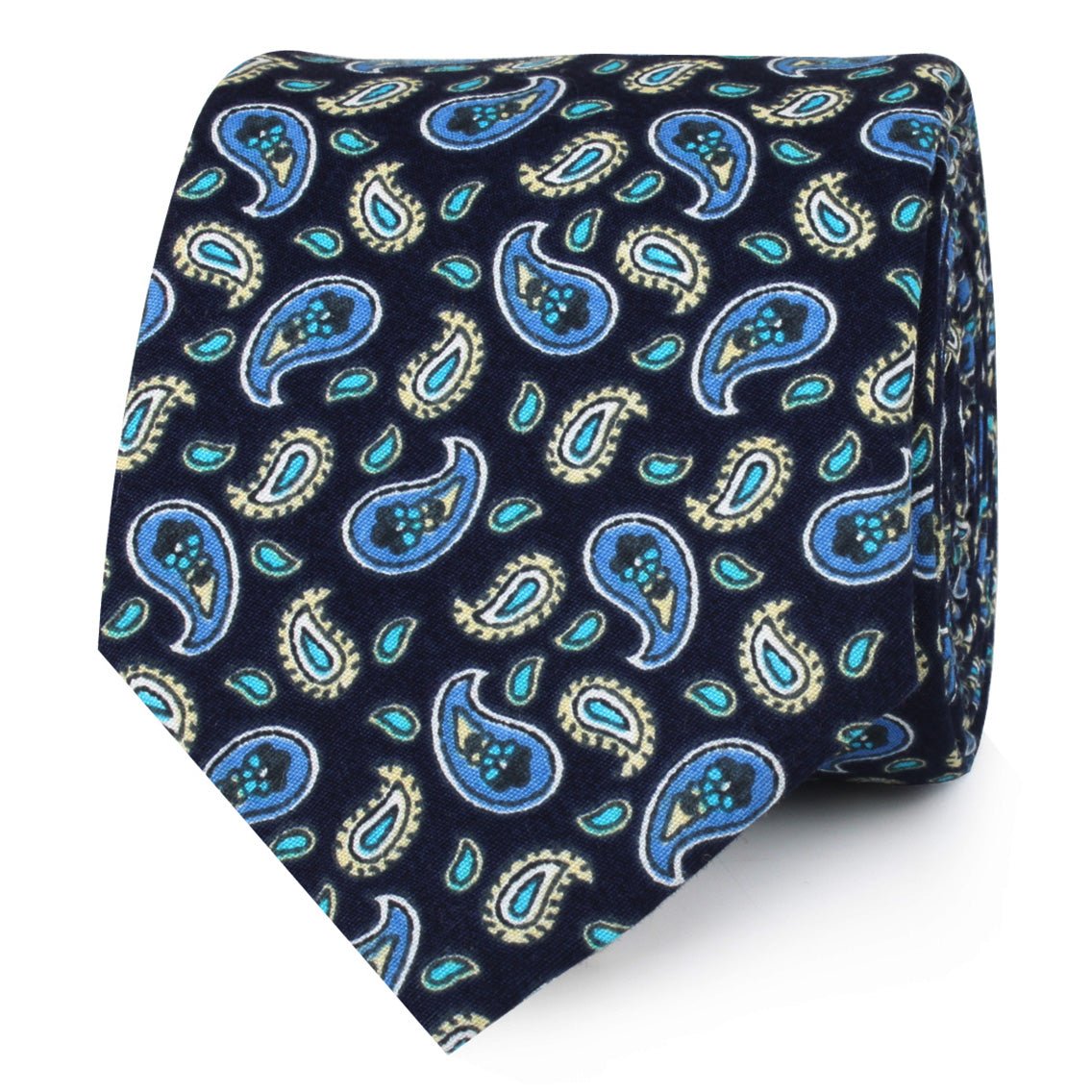 Beirut Blue Paisley Skinny Ties