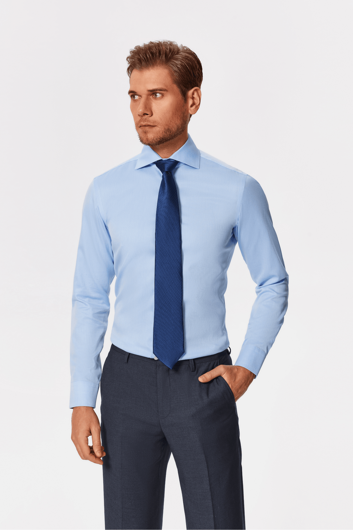 Belfort Blue Dobby Non-Iron Shirt