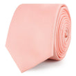 Bellini Peach Weave Skinny Ties