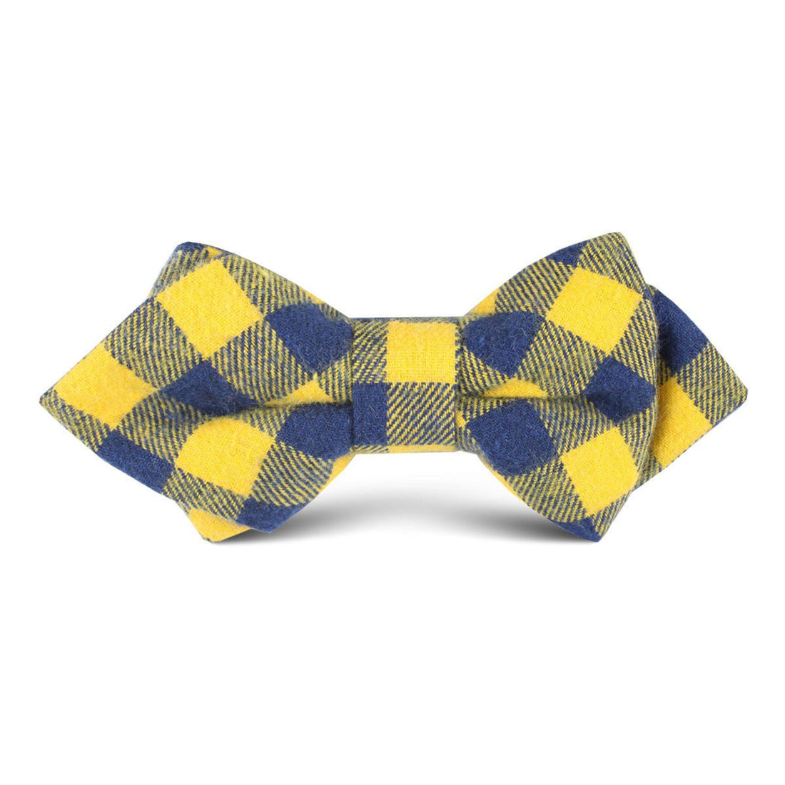 Bert Yellow Gingham Kids Diamond Bow Tie